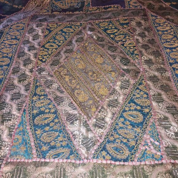 Indian / Indonesian Blanket/ Rug/ Wall ? 92”L x 74” W READ - Picture 12 of 15